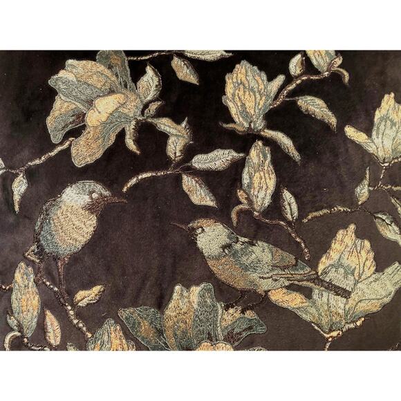 Eight Mood Sweden Calibri Embroidered Floral Throw Pillow 18"x18" in Black NWT - Picture 3 of 6